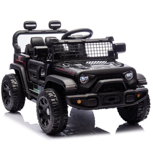 English Elm 24v Kids Ride on Car with Parental Remote Four Wheel Suspension Led Lights Bluetooth Black W1578P235080