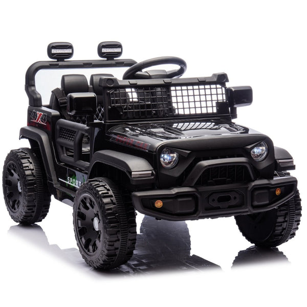 English Elm 24v Kids Ride on Car with Parental Remote Four Wheel Suspension Led Lights Bluetooth Black W1578P235080