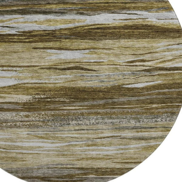 HomeRoots 8' X 10' Modern Abstract Washable Area Rug – Durable, UV-Protected, Soft Polyester for Family Spaces 708515