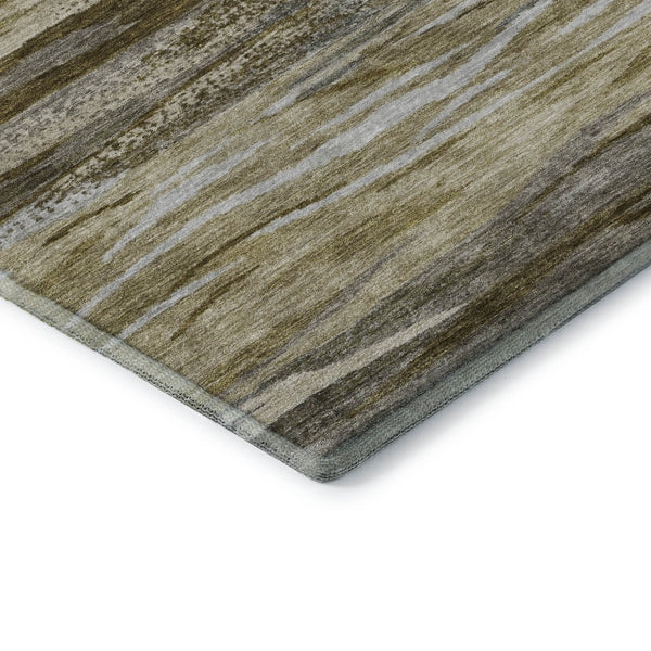 HomeRoots 10' X 14' Abstract Washable Area Rug in Brown, Beige & Taupe - Durable, UV Protected & Stylish! 708517