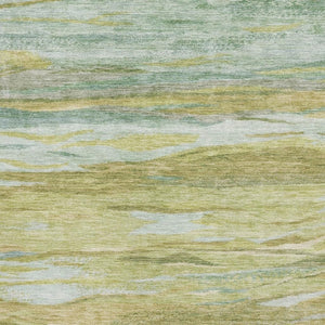 HomeRoots 5' X 8' Sage Gray Aqua Abstract Area Rug - Stylish, Washable, UV-Protected, and Non-Slip Backing! 708525