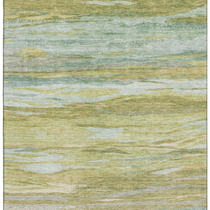HomeRoots 5' X 8' Sage Gray Aqua Abstract Area Rug - Stylish, Washable, UV-Protected, and Non-Slip Backing! 708525
