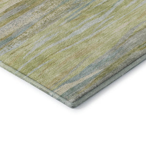 HomeRoots 8' Sage Gray & Aqua Abstract Washable Round Rug - Durable, Stylish, UV Protected for Indoor & Outdoor Use 708526