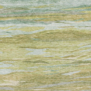 HomeRoots 8' Sage Gray & Aqua Abstract Washable Round Rug - Durable, Stylish, UV Protected for Indoor & Outdoor Use 708526