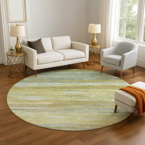 HomeRoots 8' X 10' Sage Gray and Aqua Abstract Washable Area Rug - UV Protected, Stain Resistant, Easy Care! 708527