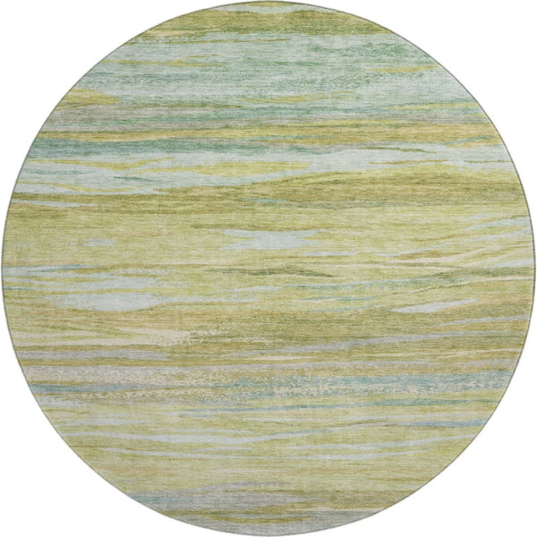 HomeRoots 8' X 10' Sage Gray and Aqua Abstract Washable Area Rug - UV Protected, Stain Resistant, Easy Care! 708527