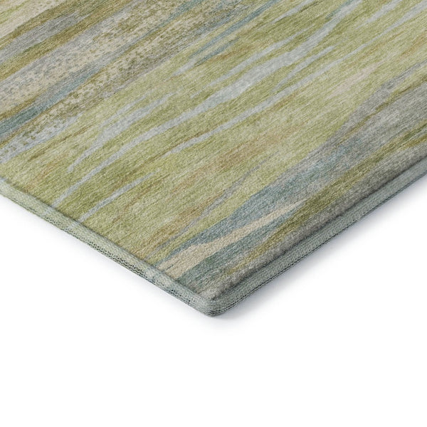 HomeRoots 8' X 10' Sage Gray and Aqua Abstract Washable Area Rug - UV Protected, Stain Resistant, Easy Care! 708527