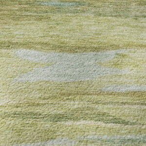 HomeRoots 8' X 10' Sage Gray and Aqua Abstract Washable Area Rug - UV Protected, Stain Resistant, Easy Care! 708527