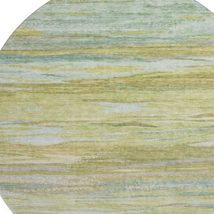 HomeRoots 8' X 10' Sage Gray and Aqua Abstract Washable Area Rug - UV Protected, Stain Resistant, Easy Care! 708527