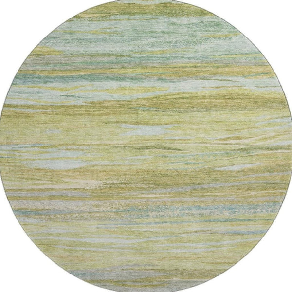 HomeRoots 8' X 10' Sage Gray and Aqua Abstract Washable Area Rug - UV Protected, Stain Resistant, Easy Care! 708527