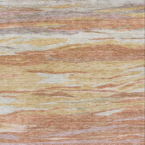 HomeRoots 10' Salmon Gold & Gray Abstract Washable Area Rug - UV Protected, Durable, & Stylish for Any Room 708535