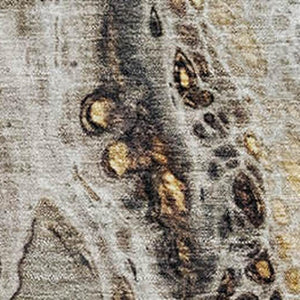 HomeRoots 5' X 8' Washable Beige and Ivory Abstract Area Rug with UV Protection for Easy Care and Style 708549