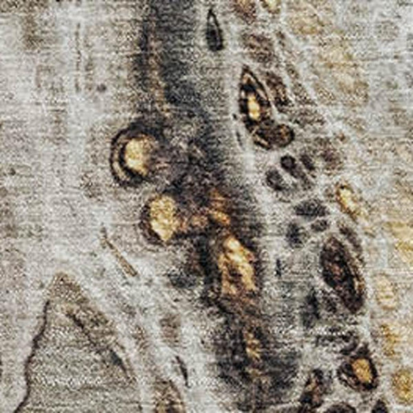 HomeRoots 5' X 8' Washable Beige and Ivory Abstract Area Rug with UV Protection for Easy Care and Style 708549