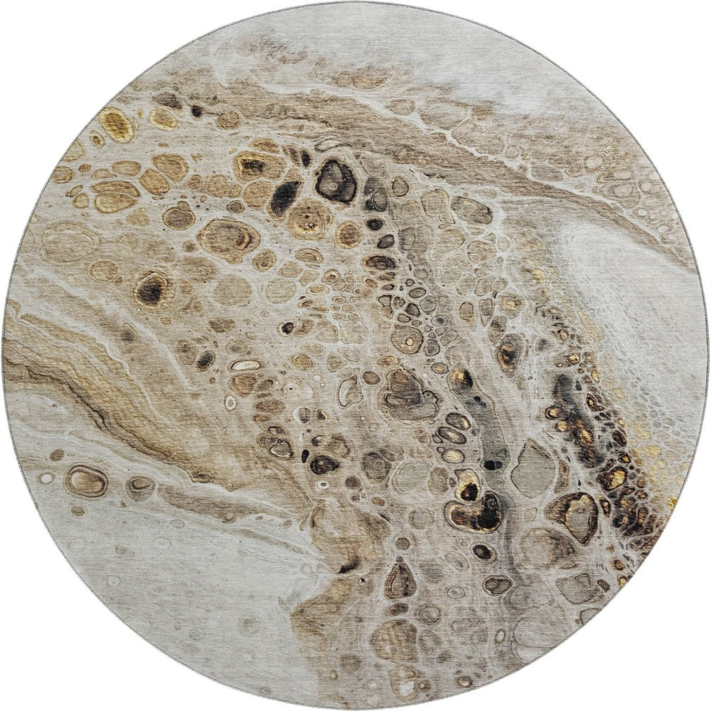 HomeRoots 8' X 10' Beige Ivory Taupe Washable Area Rug with UV Protection for Stylish and Durable Living Spaces 708551