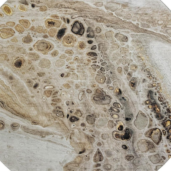 HomeRoots 8' X 10' Beige Ivory Taupe Washable Area Rug with UV Protection for Stylish and Durable Living Spaces 708551