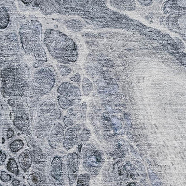 HomeRoots 10' Blue Gray Silver Abstract Washable Area Rug – UV Protected, Stain-Resistant, Easy-Care Luxury 708559