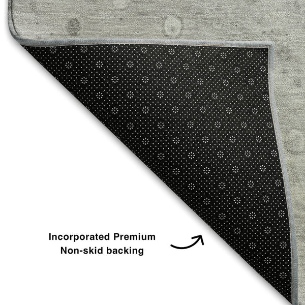 HomeRoots 5' X 8' Pewter Gray and Silver Abstract Area Rug - Washable, UV Protected, Stain Resistant & Durable! 708561