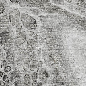 HomeRoots 5' X 8' Pewter Gray and Silver Abstract Area Rug - Washable, UV Protected, Stain Resistant & Durable! 708561