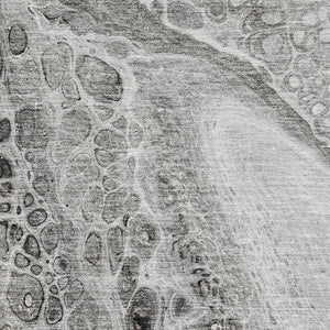 HomeRoots 5' X 8' Pewter Gray and Silver Abstract Area Rug - Washable, UV Protected, Stain Resistant & Durable! 708561