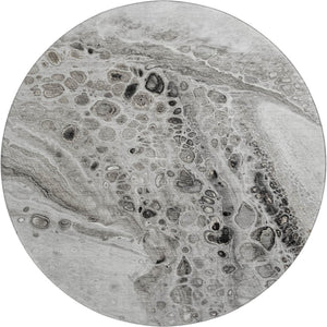 HomeRoots 8' X 10' Washable Pewter Gray and Silver Abstract Area Rug with UV Protection for High-Traffic Spaces 708563