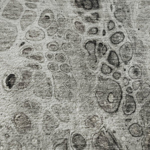 HomeRoots 8' X 10' Washable Pewter Gray and Silver Abstract Area Rug with UV Protection for High-Traffic Spaces 708563