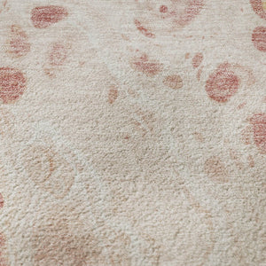 HomeRoots 10' X 14' Salmon and Ivory Abstract Washable Area Rug - Stain Resistant, UV Protected, Non-Slip! 708571