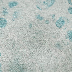 HomeRoots 8' X 10' Teal and Ivory Abstract Washable Area Rug – Stylish, Durable, UV-Protected for Every Space! 708575