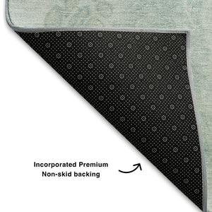 HomeRoots 10' Teal and Ivory Abstract Area Rug – Washable, UV-Protected, Durable for High-Traffic Spaces! 708577