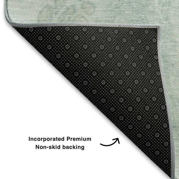 HomeRoots 10' Teal and Ivory Abstract Area Rug – Washable, UV-Protected, Durable for High-Traffic Spaces! 708577