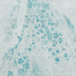 HomeRoots 10' Teal and Ivory Abstract Area Rug – Washable, UV-Protected, Durable for High-Traffic Spaces! 708577