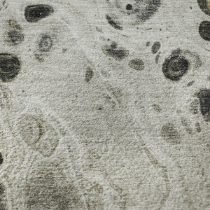 HomeRoots 8' X 10' Washable Taupe Gray & Silver Abstract Area Rug - UV Protected, Non-Slip, Modern Design! 708581