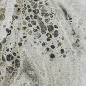 HomeRoots 9' X 12' Modern Taupe Gray and Silver Washable Area Rug with UV Protection for Busy Homes 708582