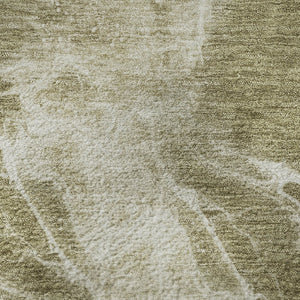 HomeRoots 8' X 10' Khaki & Ivory Abstract Washable Area Rug with UV Protection for Durable, Stylish Spaces 708593