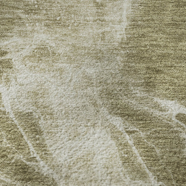 HomeRoots 8' X 10' Khaki & Ivory Abstract Washable Area Rug with UV Protection for Durable, Stylish Spaces 708593