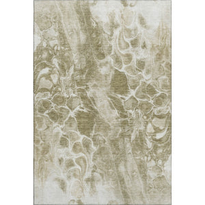 HomeRoots 9' X 12' Khaki Abstract Area Rug - Washable, UV Protected, Durable Design for High-Traffic Spaces 708594