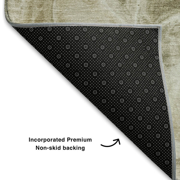 HomeRoots 9' X 12' Khaki Abstract Area Rug - Washable, UV Protected, Durable Design for High-Traffic Spaces 708594