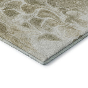 HomeRoots 9' X 12' Khaki Abstract Area Rug - Washable, UV Protected, Durable Design for High-Traffic Spaces 708594