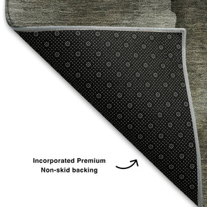 HomeRoots 10' X 14' Gray Silver & Taupe Abstract Washable Area Rug - UV Protected, Durable, Modern Elegance! 708625