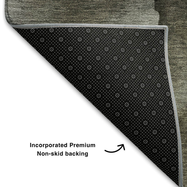 HomeRoots 10' X 14' Gray Silver & Taupe Abstract Washable Area Rug - UV Protected, Durable, Modern Elegance! 708625