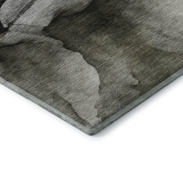 HomeRoots 10' X 14' Gray Silver & Taupe Abstract Washable Area Rug - UV Protected, Durable, Modern Elegance! 708625