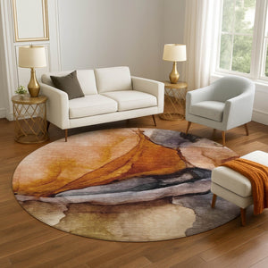 HomeRoots 8' X 10' Contemporary Abstract Washable Area Rug with UV Protection – Family-Friendly & Stylish Design! 708629