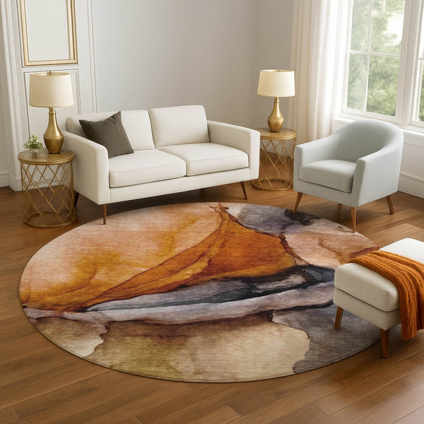 HomeRoots 8' X 10' Contemporary Abstract Washable Area Rug with UV Protection – Family-Friendly & Stylish Design! 708629