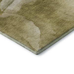 HomeRoots 8' Wheat Gray & Beige Abstract Round Rug - Washable, Stain-Resistant, UV Protected for Easy Care! 708634