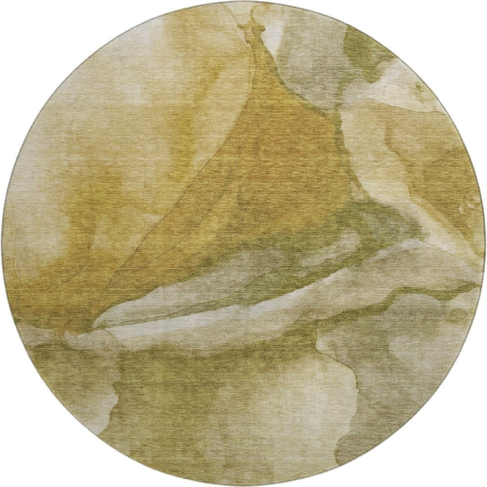 HomeRoots 8' X 10' Washable Wheat Gray & Beige Abstract Area Rug - Durable, UV Protected for High-Traffic Areas 708635