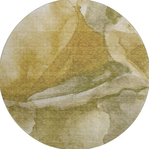 HomeRoots 8' X 10' Washable Wheat Gray & Beige Abstract Area Rug - Durable, UV Protected for High-Traffic Areas 708635
