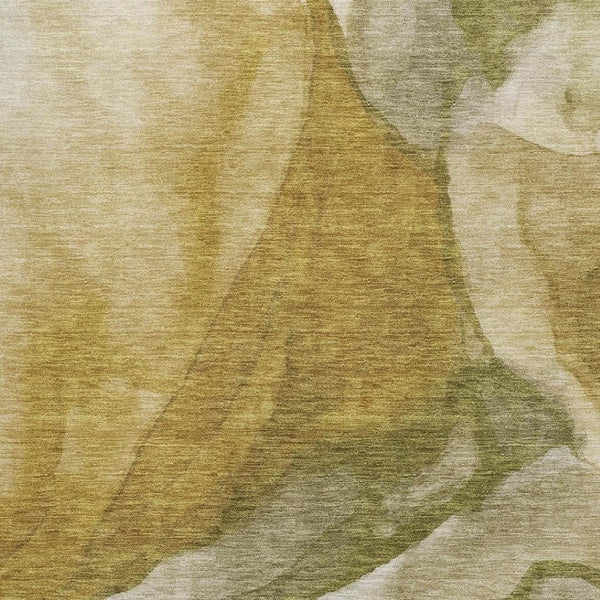 HomeRoots 10' X 14' Wheat Gray & Beige Abstract Washable Area Rug – UV Protected, Non-Slip, Stain Resistant 708637