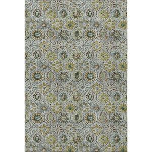 HomeRoots 5' X 8' Washable Green Gray Copper Floral Area Rug with UV Protection - Durable & Stylish Design 708651