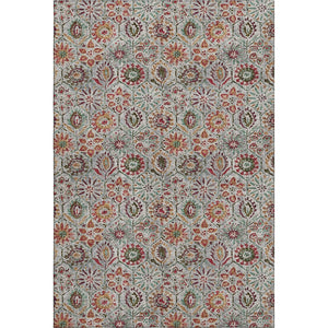 HomeRoots 5' X 8' Elegant Rust Gray Floral Area Rug - Washable, UV Protected, Stain Resistant for High Traffic Areas 708657