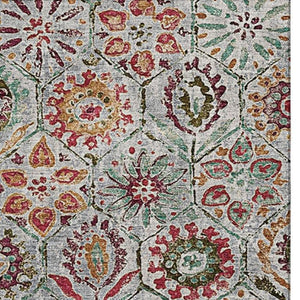 HomeRoots 5' X 8' Elegant Rust Gray Floral Area Rug - Washable, UV Protected, Stain Resistant for High Traffic Areas 708657