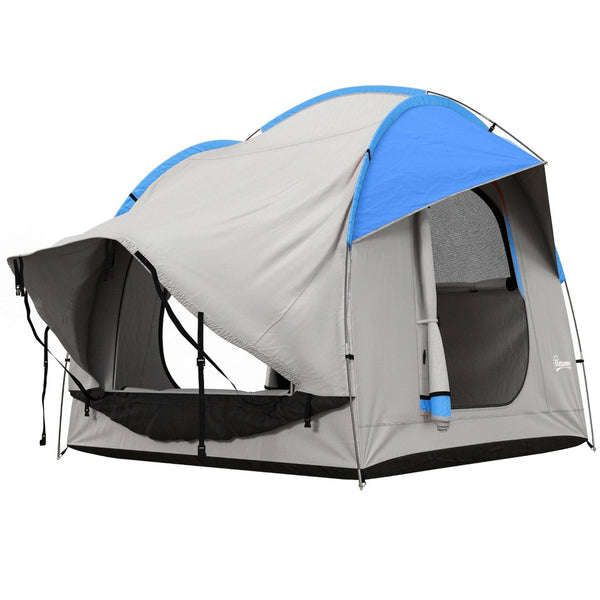 English Elm Outsunny Waterproof Suv Camping Tent for 5 to 6 Person Tailgate Outdoor Adventure Grey+Blue W2225P200548